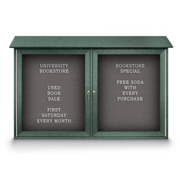 Indoor Enclosed Combo Board, 48"x36", Satin Frame/Black Porc & Black